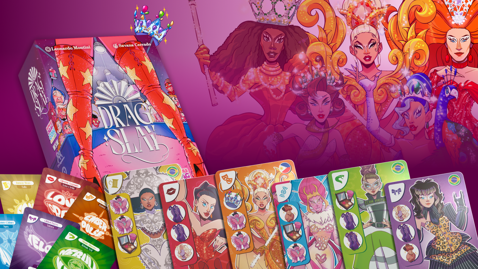 Componentes do Drag Slay em flat lay editorial